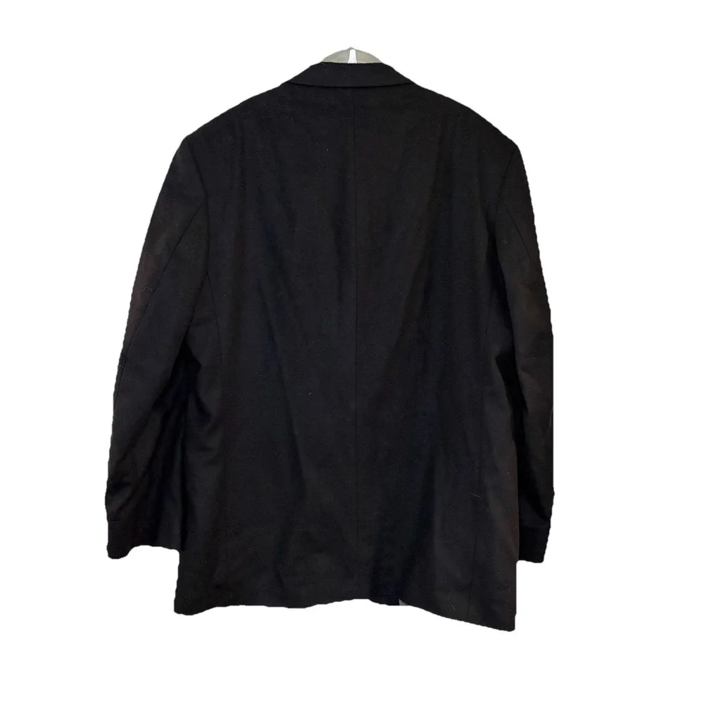 Oscar de la Renta Cashmere Wool Blazer Men 42R Black 3 Button Brushed Sport Coat